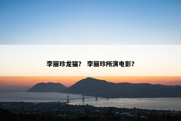 李丽珍龙猫？ 李丽珍所演电影？