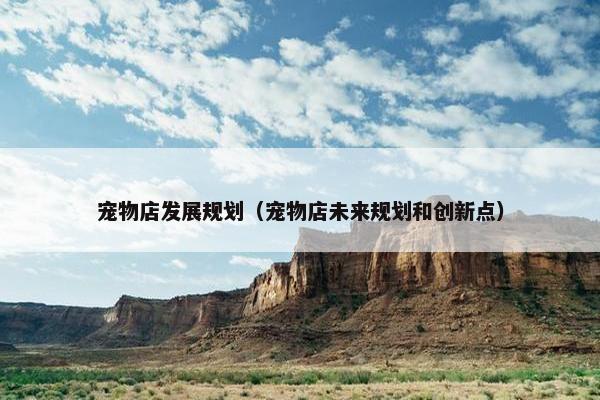 宠物店发展规划（宠物店未来规划和创新点）