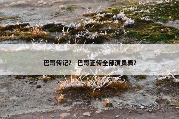 巴哥传记？ 巴哥正传全部演员表？