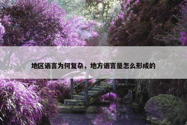 地区语言为何复杂，地方语言是怎么形成的