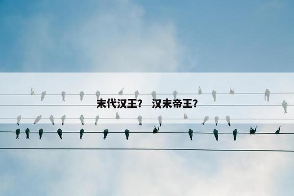 末代汉王? 汉末帝王?