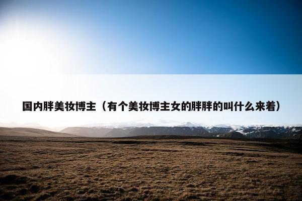 国内胖美妆博主（有个美妆博主女的胖胖的叫什么来着）