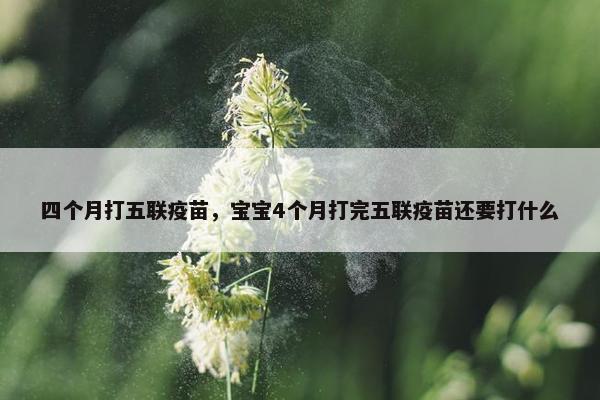 四个月打五联疫苗，宝宝4个月打完五联疫苗还要打什么