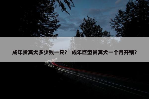 成年贵宾犬多少钱一只？ 成年巨型贵宾犬一个月开销？