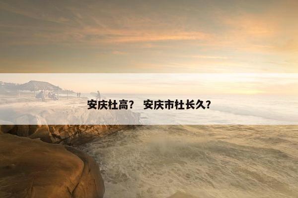 安庆杜高？ 安庆市杜长久？