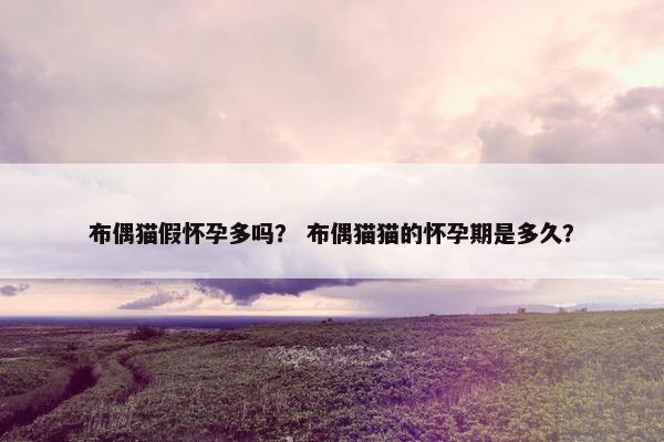 布偶猫假怀孕多吗？ 布偶猫猫的怀孕期是多久？