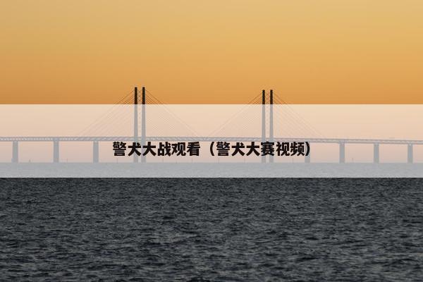 警犬大战观看（警犬大赛视频）