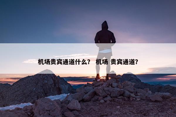 机场贵宾通道什么? 机场 贵宾通道?