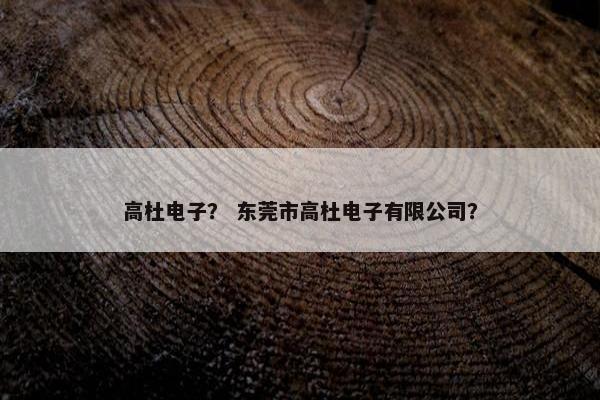 高杜电子？ 东莞市高杜电子有限公司？