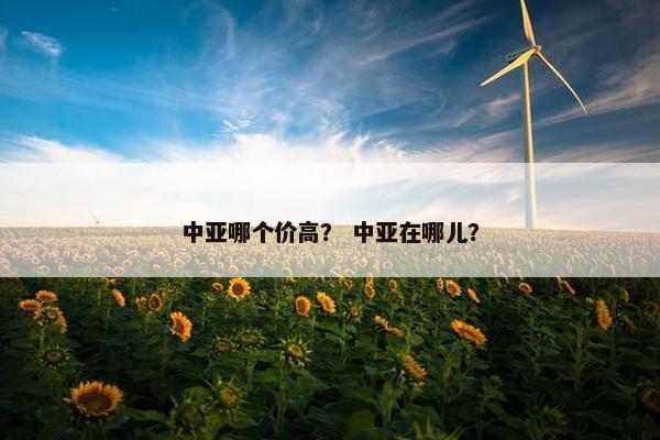中亚哪个价高？ 中亚在哪儿？