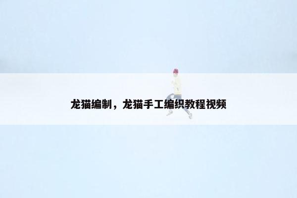 龙猫编制，龙猫手工编织教程视频