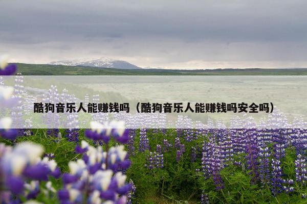 酷狗音乐人能赚钱吗（酷狗音乐人能赚钱吗安全吗）