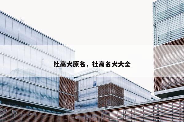 杜高犬原名,杜高名犬大全