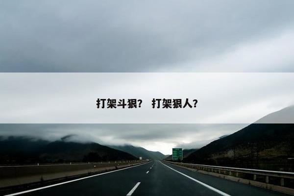打架斗狠？ 打架狠人？