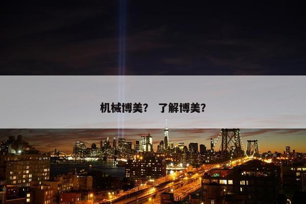 机械博美? 了解博美?