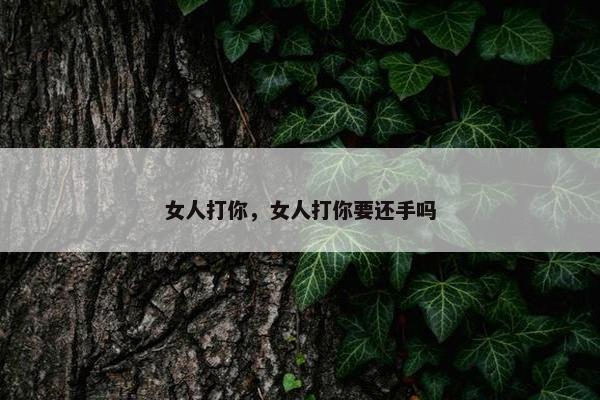 女人打你,女人打你要还手吗