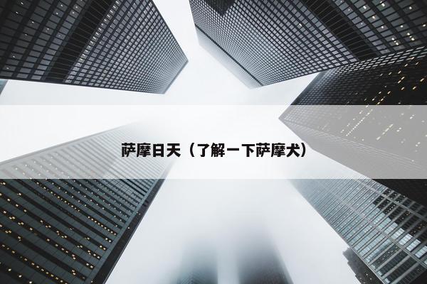 萨摩日天(了解一下萨摩犬)