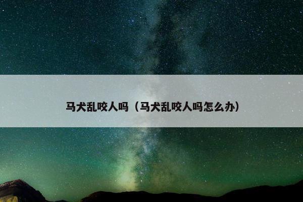 马犬乱咬人吗（马犬乱咬人吗怎么办）