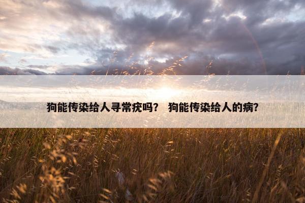 狗能传染给人寻常疣吗？ 狗能传染给人的病？
