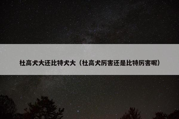 杜高犬大还比特犬大（杜高犬厉害还是比特厉害呢）