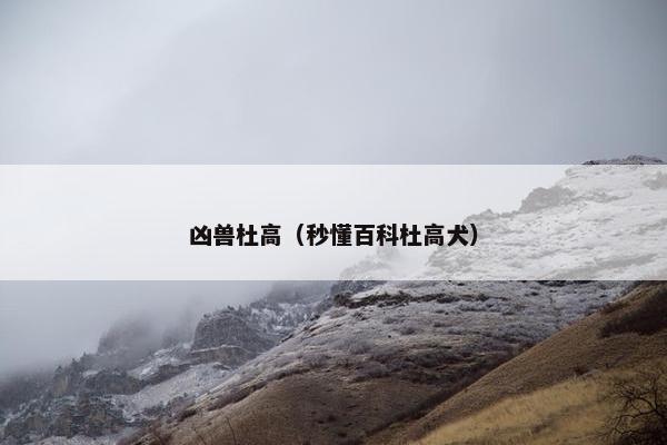 凶兽杜高（秒懂百科杜高犬）