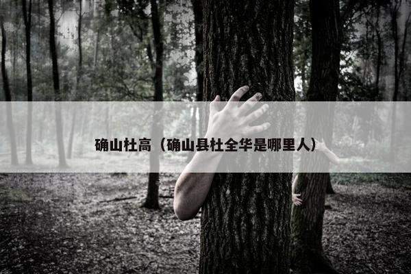 确山杜高（确山县杜全华是哪里人）